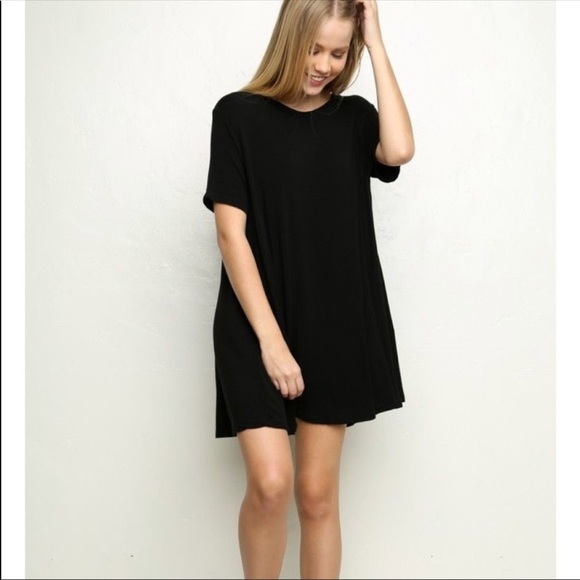 Brandy Melville Dresses & Skirts - Brandy Melville Suede Black T-Shirt Dress Tunic